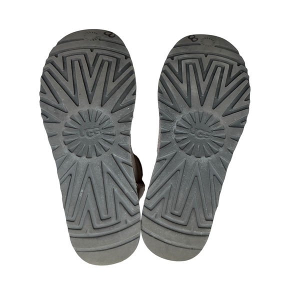 UGG Side Lace Sheepskin Boots Gray Suede Size 8 - Picture 8 of 8